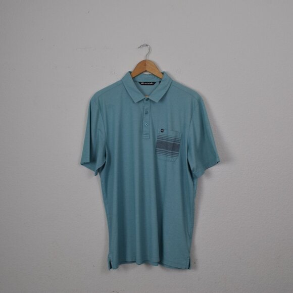 Travis Mathew‎ Teal Green Polo Shirt Short Sleeve Pima Cotton/Poly Blend Size XL - Picture 2 of 10